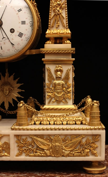 Louis XVI ormolu and marble portico mantle clock by Robinet