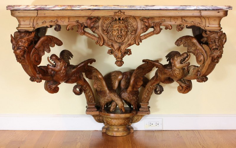Regence carved linden console by BERNARD TORO