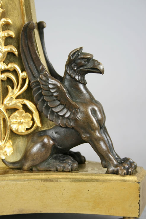 Roman neoclassical candlestick with griffins attributed to Giuseppe Valadier