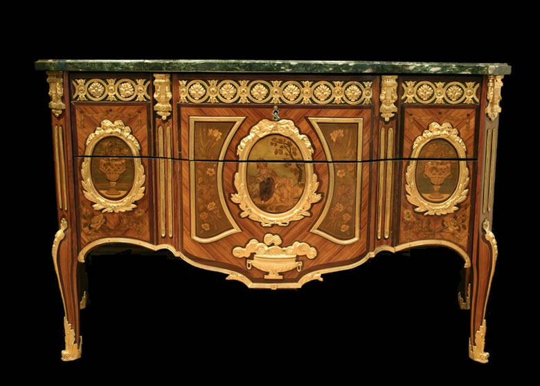 Transitional Louis XV/XVI commode attributed to Foullet