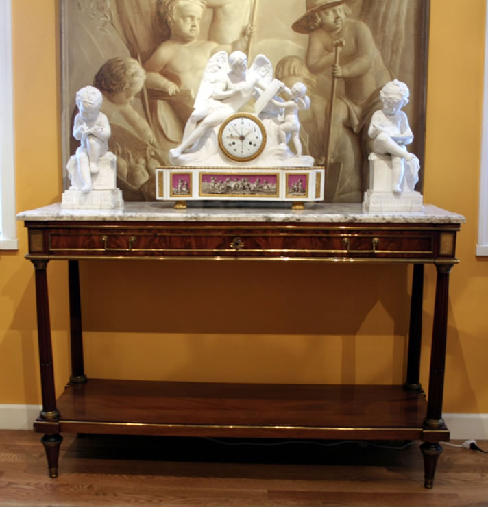 Louis XVI mahogany console-desserte