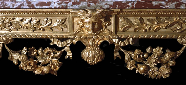 Italian neoclassical carved and gilt console table