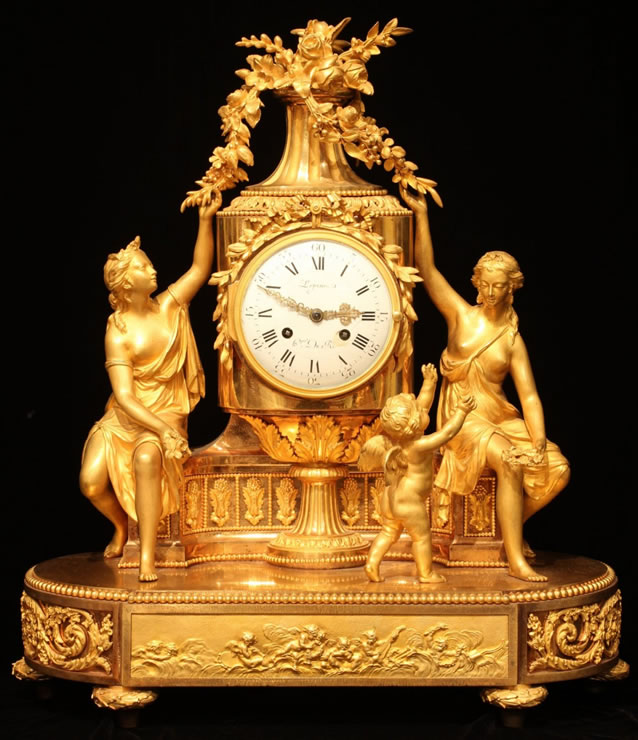 Louis XVI ormolu mantel clock by Lepine