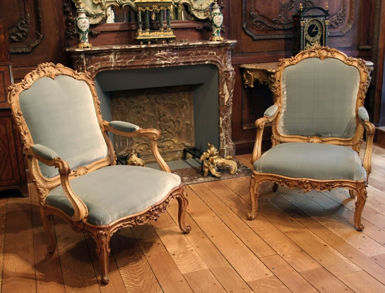 Pair Louis XV  fauteuils by Louis Cresson