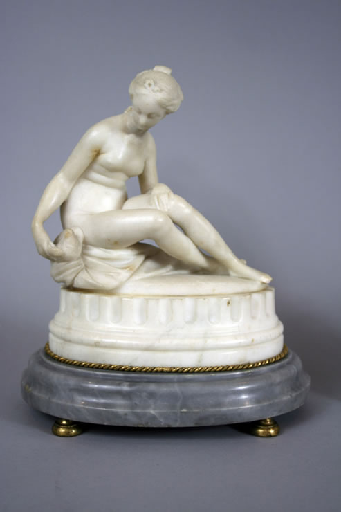 Marble figures attributed to Jean Baptiste Broche 