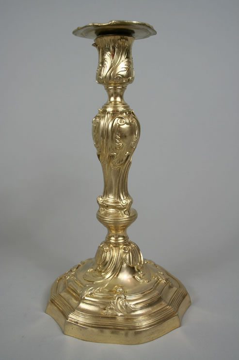 Pair of Early Louis XV Ormolu candlesticks
