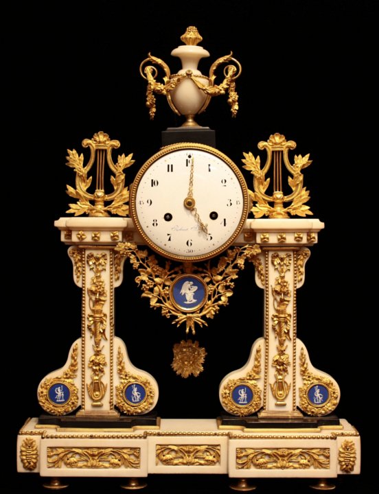 Louis XVI portico clock by Robinet from duc de Penthivre