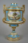 Rare Sèvres blue céleste vase Fontanieu cylindrique