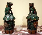 Pair Chinese pottery Foo Dogs