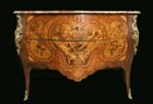 Louis XV marquetry commode signed Hansen and Saunier