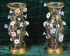 Pair Louis XV mounted glass vases