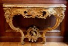 Louis XV gilded console with original gilding and marble top